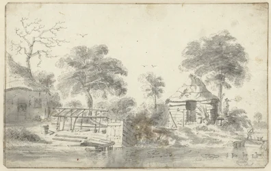 Casa de campo à beira-mar com celeiro