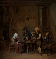 Camponeses em um interior