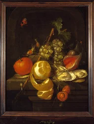 Natureza-morta com fruta e ostras, meados da década de 1650