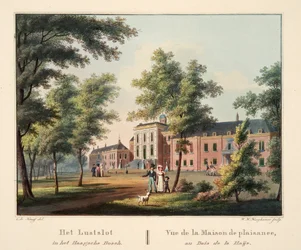 O Lustslot no Haagsche Bosch. Vue de la Maison de plaisance, Bois de la Haije, 1825 (gravura colorida à mão)