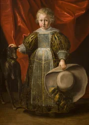 Retrato de um rapaz com um cão, c.1620 (óleo sobre tela)