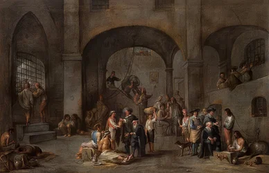 Visitando os Prisioneiros (De um Ciclo das Sete Obras de Misericórdia). Por volta de 1640