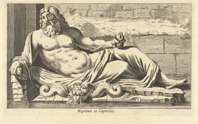 Estátua de Neptuno na fonte do Capitólio em Roma
Neptuno no Capitólio (título sobre o objecto)
Propriedade que representa uma centena das mais famosas estátuas ou esculturas antigas em pé em Roma (título da série)
