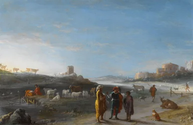 Uma paisagem italiana com um sujeito não identificado do Antigo Testamento