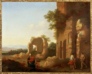 A partida de Abraão e Isaac (pintura sobre madeira)