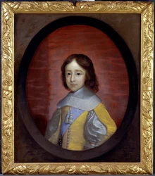 Retrato de Guilherme III de Orange Nassau (1650-1702) (William III da Inglaterra), criança (William III, Príncipe de Orange, quando criança) - Pintura de Cornelis Janssens van Ceulen (1593-1661), óleo sobre madeira