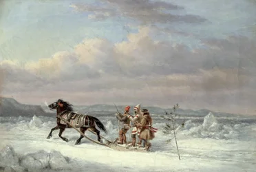 Caçadores em Trenó Horsedrawn