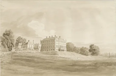 Patshull House: desenho em sépia, agosto de 1820