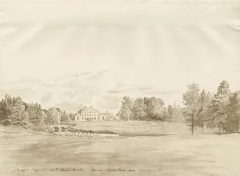 Somerford Hall: desenho sépia