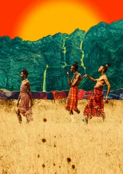 Pôr-do-sol na savana africana