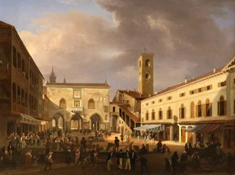 Vista da Piazza Grande em Bergamo