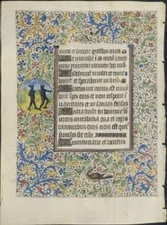 Folha de um livro de horas: Two Devils verso, c. 1460