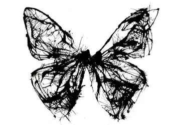 Borboleta preta, 2021 (tinta acrílica sobre papel de trapo de algodão)