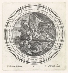 Jonas é jogado ao mar pelos marinheiros História de Jonas (título da série)