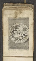 Putto com coração perfurado Putti retratando a palavra de Deus (título da série) Verbum Dei (título da série)