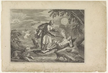 Prometheus cria o primeiro homem
Metamorfoses por Ovid (título da série)