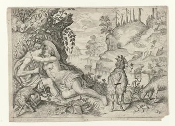 Polifemo foi capturado por Acis en Galatea Metamorfosen van Ovidius (título da série)