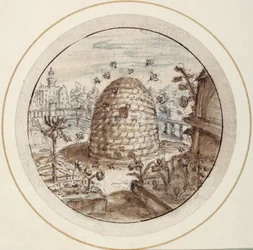 Colmeia, início do século XVII (caneta e tinta castanha com lavagens castanhas e cinzentas)