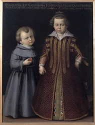 Retrato de Francisco e Catarina de Medicis (Francesco e Caterina de Medici), filhos de Fernando (óleo sobre tela)