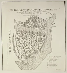 Um mapa de Constantinopla em 1422