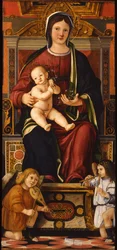 A Virgem e o Menino Entronizados com Dois Anjos Músicos, 1508-1510
