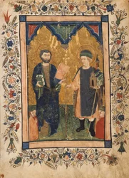 São Marcos Evangelista e São Sinibaldus Venerados por Membros de um Leigo ..., ca. 1425-34.