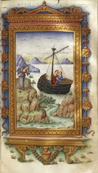 Enone aflita à vista de Páris com Helena, ilustração para as «Heroides» de Ovídio, 1485-1499