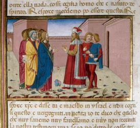 Nicodema o fariseu visita Jesus Miniatura de Cristoforo De Predis (1440-1486) depois da História do Novo Testamento (fol. 58)
