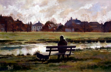 Wimbledon Pond, 2010 (acrílico sobre papel)