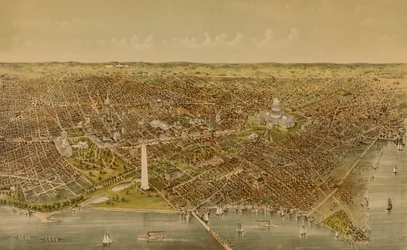Cidade de Washington (vista panorâmica do Potomac a norte)
