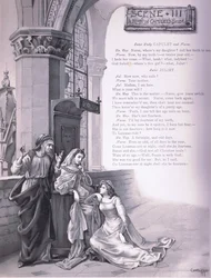Um quarto na casa dos Capuletos, ilustração de Roma e Julieta,
