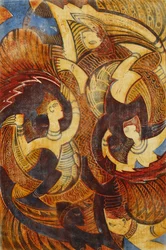 Dança do Fogo, c. 1931 (linogravura impressa em cores no fino Japão)