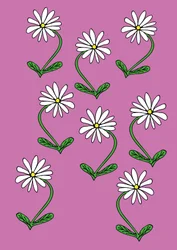 Fundo cor-de-rosa com repetição de margaridas (digital)