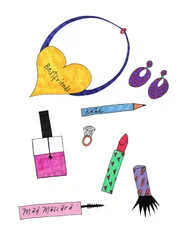 Joalharia e maquilhagem, 2017 (caneta de feltro sobre papel)