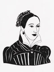 Mary Queen of Scots, 2017 (caneta de feltro sobre papel)