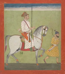 Jhujhar Singh a cavalo, ca. 1720-30.