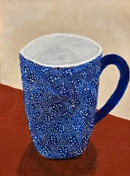 Caneca com padrão azul