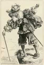 Ateu rindo de Christian e esperançoso dos peregrinos Progresso deste mundo, ao que está por vir John Bunyan (1628-1688) ilustração por Thomas Dalziel (1823-1906)