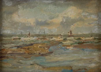 Rough sea, Yorkshire (óleo sobre cartão)