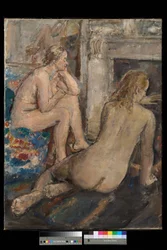 Dois modelos em repouso, ex. 1939 (óleo sobre tela)