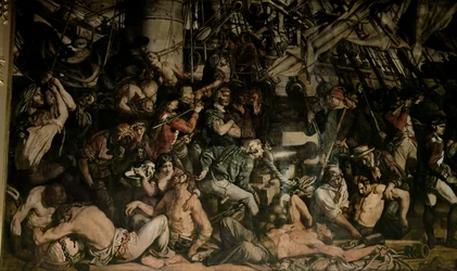 A Morte de Nelson, detalhe do convés inferior do Victory