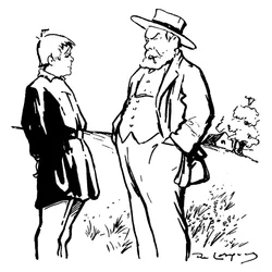 ilustração para a peça produzida por Jules Renard a partir do seu romance "Cabeça de Cenoura" (ilustração)