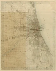 Plano de Chicago, Chicago, Illinois, Diagrama mostrando o crescimento da cidade, 1909.
