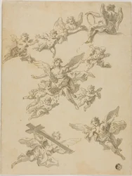 Esboços de anjos e Putti