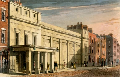 Regency Theatre, Londres, 1826 (aquatinta colorida à mão)