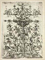 Ornamento com arabescos, 1526-30, impresso em 1684