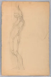 Desenho, Estudo anatómico de um homem, ca. 1850