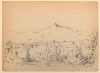 Desenho, Chocorua Pond and Mountain, New Hampshire, 28 de setembro de 1854