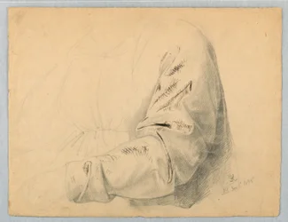 Desenho, estudo de drapeado do corpete, 1 de dezembro de 1845