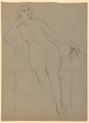 Desenho, Nu feminino sentado, 1870-80